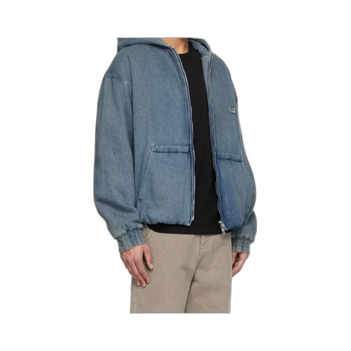Long-Sleeved Hooded Denim Cotton Jacket