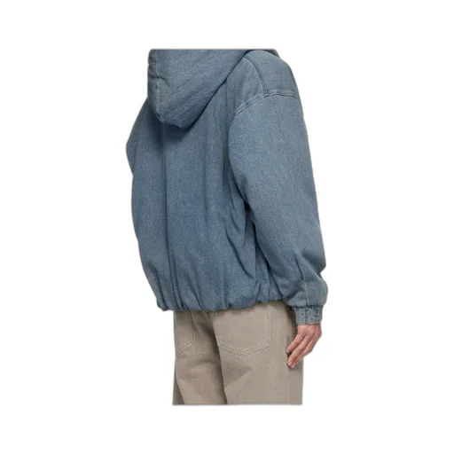 Long-Sleeved Hooded Denim Cotton Jacket
