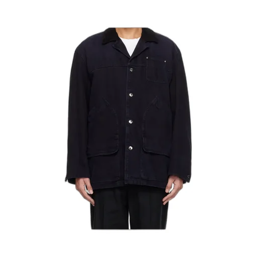 Button-Up Long-Sleeved Cotton Coat