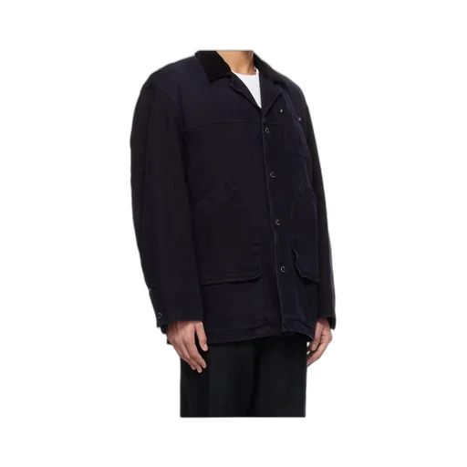 Button-Up Long-Sleeved Cotton Coat