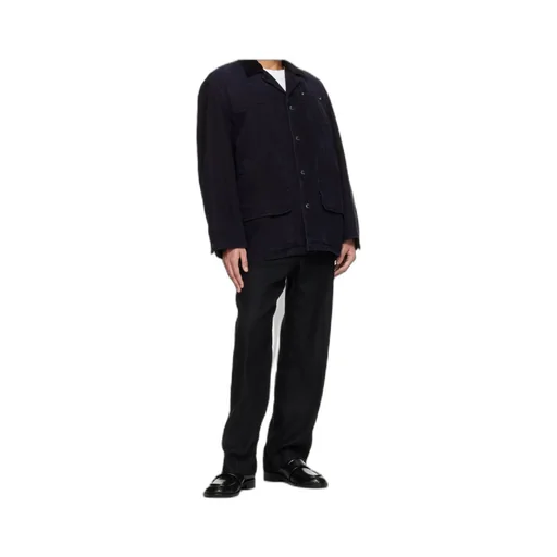 Button-Up Long-Sleeved Cotton Coat