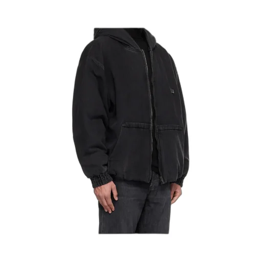 Zippered Hooded Cotton Jacket
