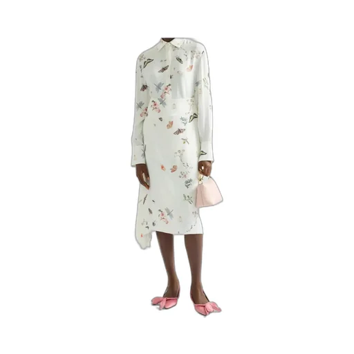 Printed Crepe Long Sleeve Shirt