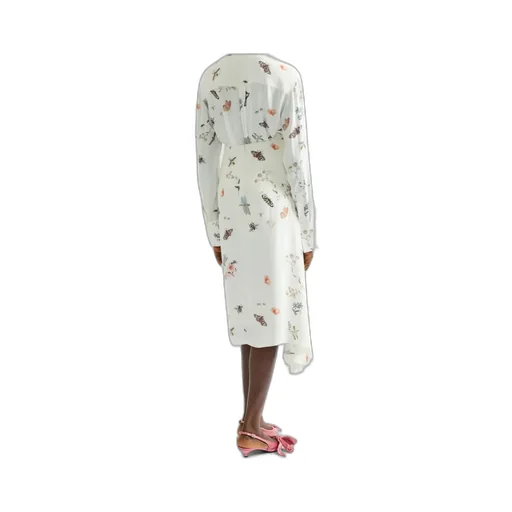Printed Crepe Long Sleeve Shirt