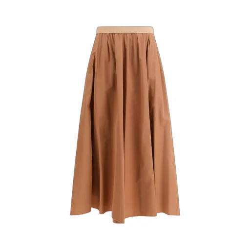 Elastic Waist Midi Skirt