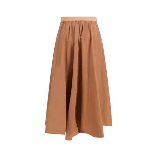 Elastic Waist Midi Skirt