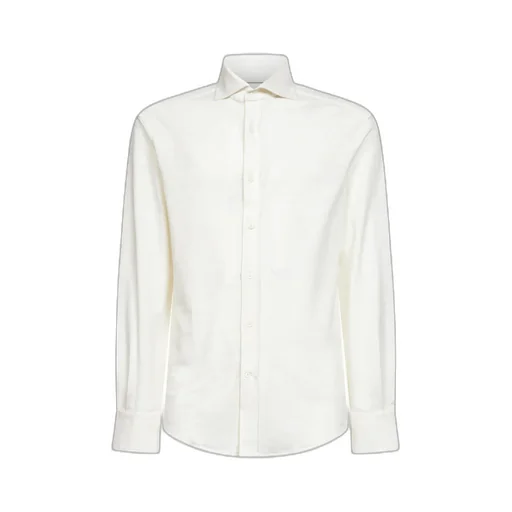 Brunello Cucinelli Spread Collar Mlange Jersey Shirt