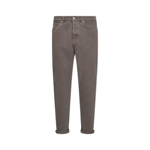 Brunello Cucinelli Garment-Dyed Iconic Fit Five-Pocket Trousers