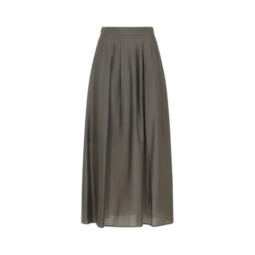 Pleated-Detail Midi Skirt