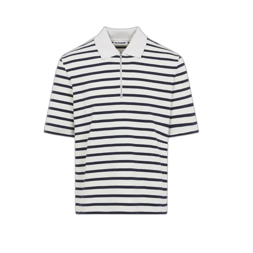 Jil Sander+ Logo Patch Striped Polo Shirt