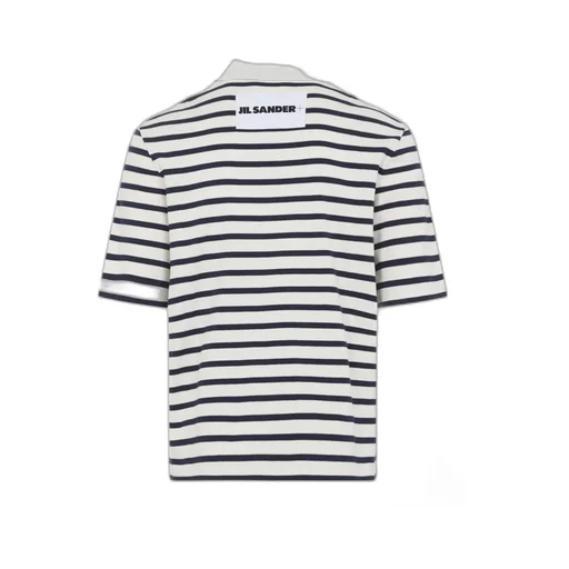 Jil Sander+ Logo Patch Striped Polo Shirt
