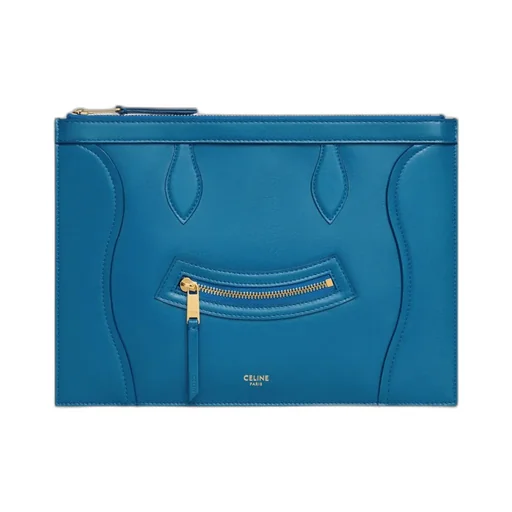 Medium Pouch In Glossy Calfskin