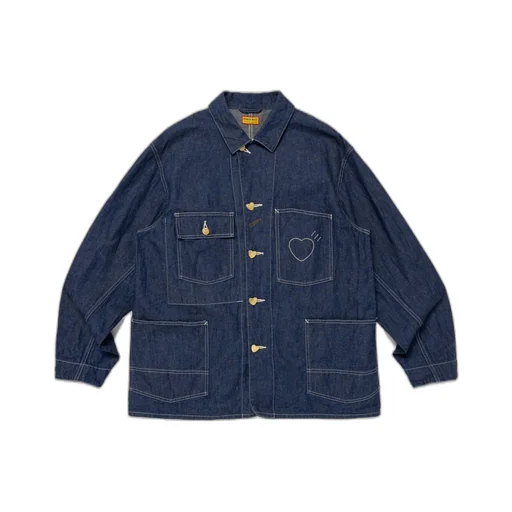 Collared Long-Sleeved Denim Jacket