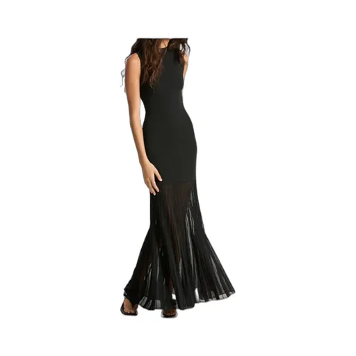 Mock-Neck Midi Dress