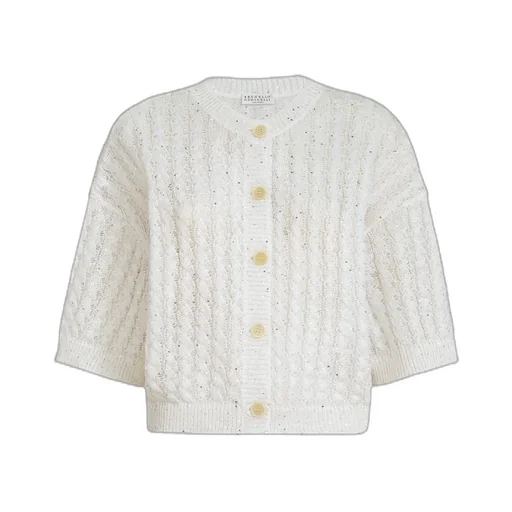 Brunello Cucinelli Dazzling Cable Openwork Cardigan