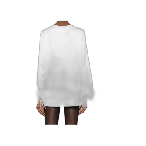 Feather-Trim Blouse