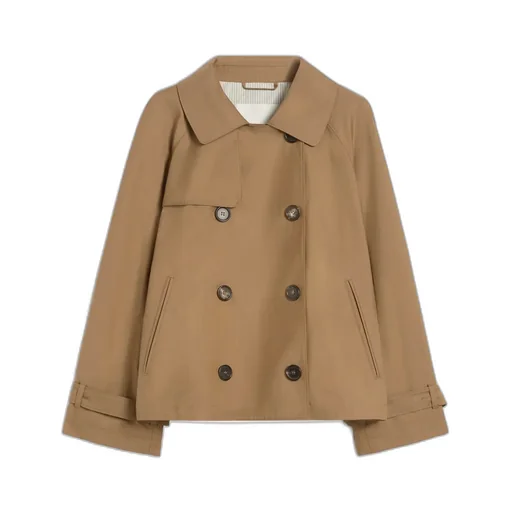 Short Twill Trench Coat