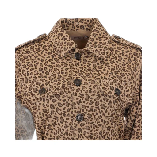 Twinset Leopard-Print Belted Jacket