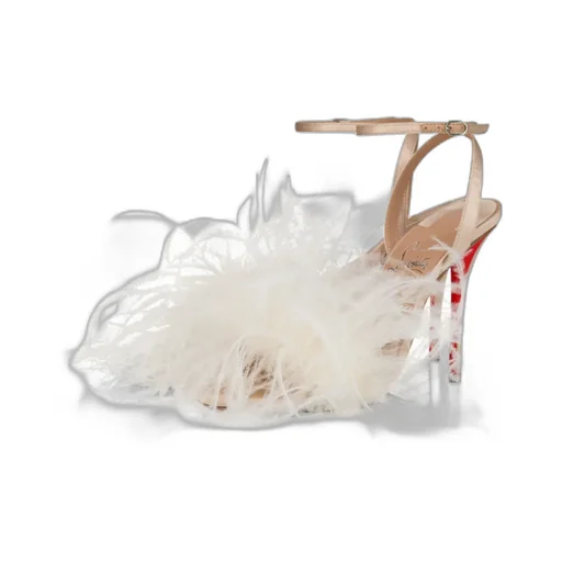 Feather-Embellished Sandals