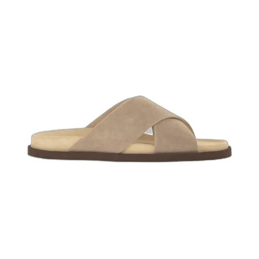 Brunello Cucinelli Crossover Strap Slip-On Sandals