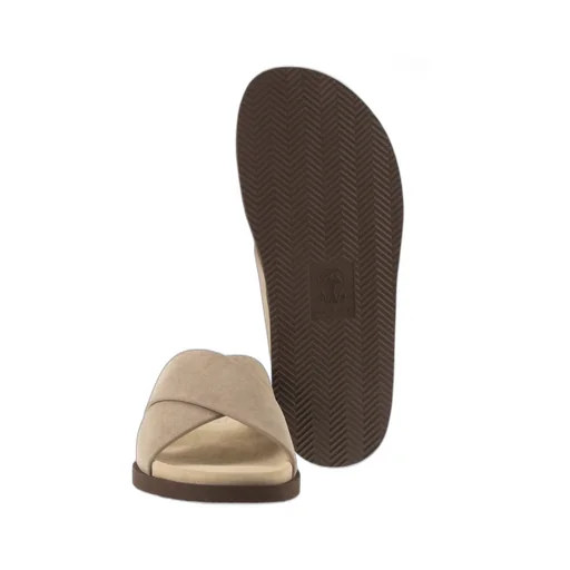 Brunello Cucinelli Crossover Strap Slip-On Sandals