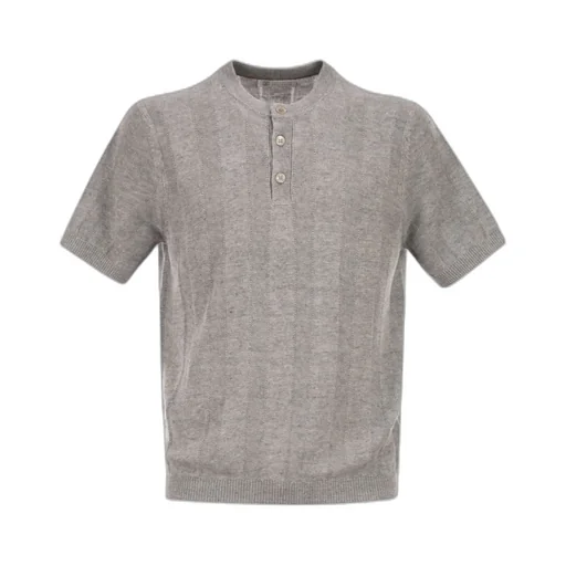 Ribbed-Collar Polo Shirt