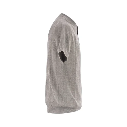 Ribbed-Collar Polo Shirt