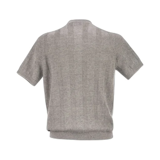 Ribbed-Collar Polo Shirt