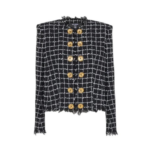 Balmain Cropped Tweed Jacket
