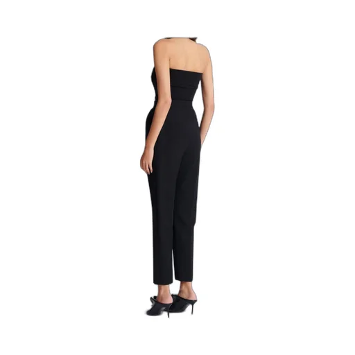Balmain Strapless Buckle Crepe-Texture Bodysuit