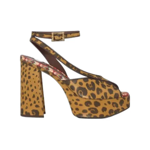 Etro Animal Motif Platform Sandals