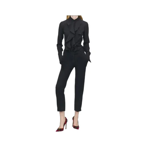 Cropped Tailored Trousers In Black