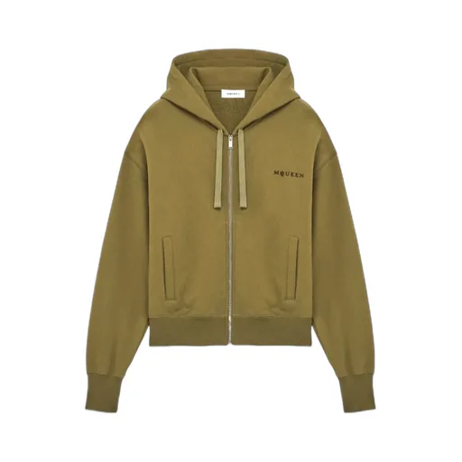 Alexander Mcqueen Logo Embroidered Zip-Up Hoodie