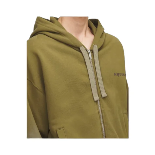 Alexander Mcqueen Logo Embroidered Zip-Up Hoodie