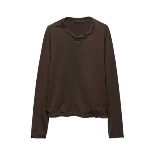 Prada Triangle-Patch Long-Sleeved T-Shirt