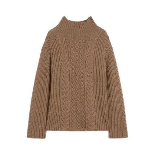 Cable-Knit Wool And Cashmere Polo-Neck Sweater