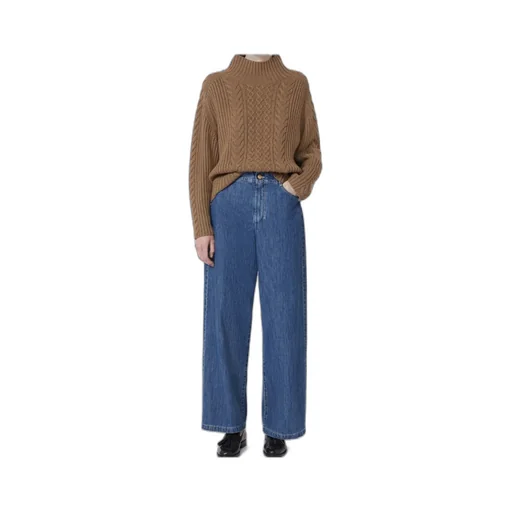 Cable-Knit Wool And Cashmere Polo-Neck Sweater