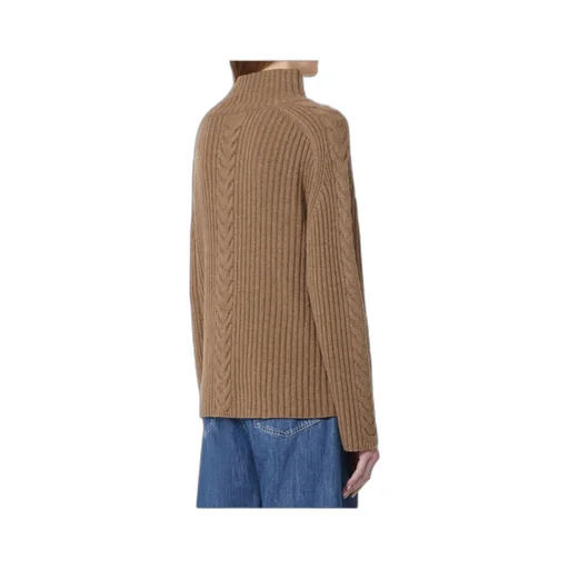 Cable-Knit Wool And Cashmere Polo-Neck Sweater