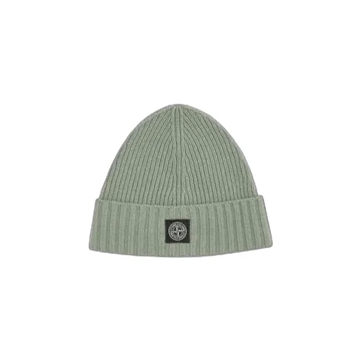 Stone Island Junior Logo Patch Ribbed Beanie