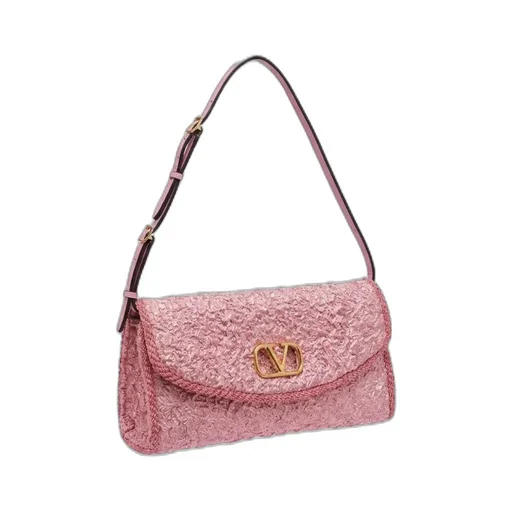 Valentino Garavani Devain Small Shoulder Bag In Cloqué Jacquard Fabric.