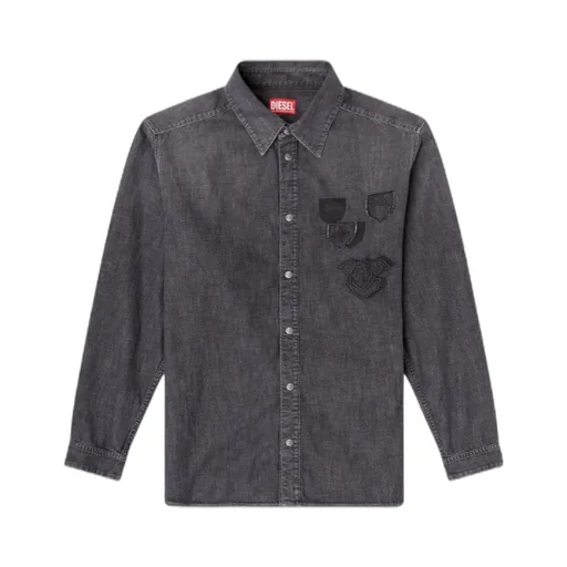 D-Simply-S15 Appliqué Denim Shirt