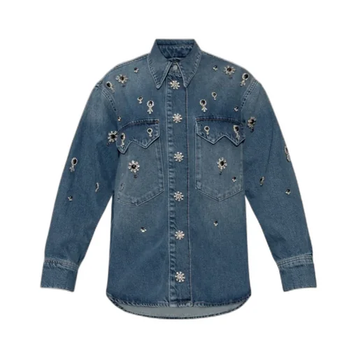 Allsaints Crystal-Embellished Denim Shirt