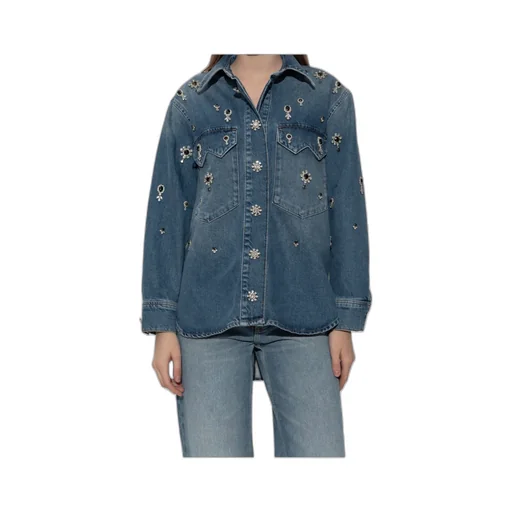 Allsaints Crystal-Embellished Denim Shirt