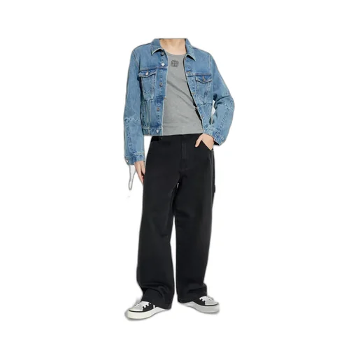 Vetements Collared Button-Up Denim Jacket