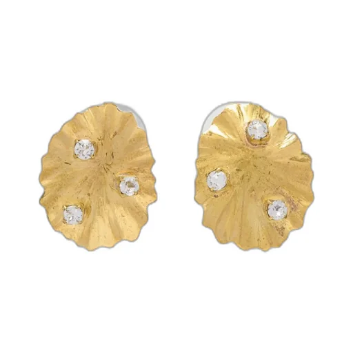 Ruffled-Design Earrings