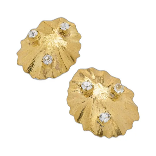 Ruffled-Design Earrings