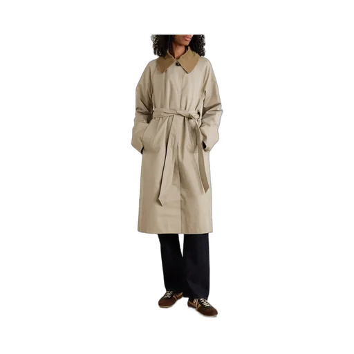 Cotton Blend Twill Trench Coat