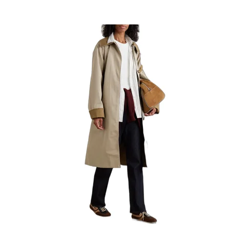 Cotton Blend Twill Trench Coat