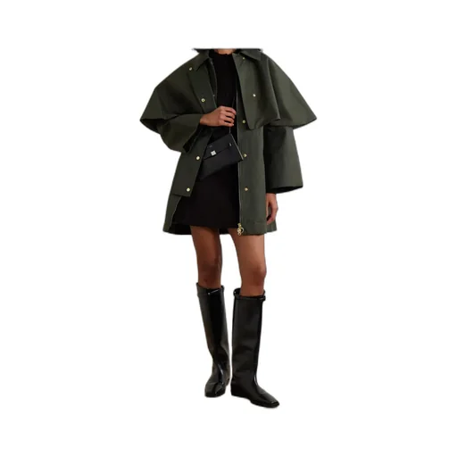 Fia Cape-Effect Cotton-Blend Twill Jacket