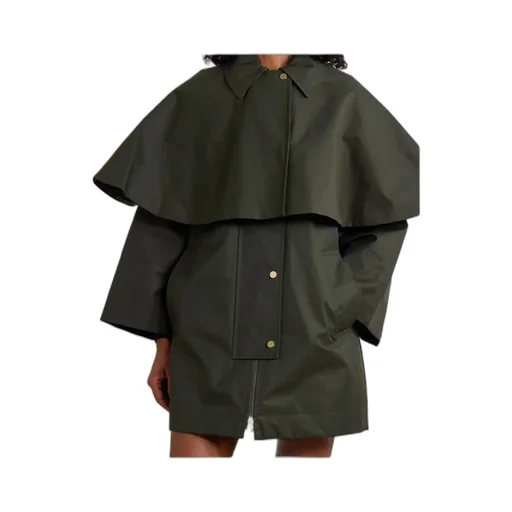 Fia Cape-Effect Cotton-Blend Twill Jacket